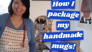 How i package my handmade mugs. Pottery Studio (Vlog #2)