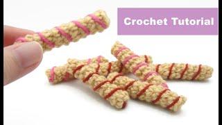 Easy Crochet Amigurumi Tutorial - Wafer Rolls