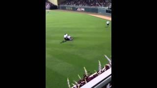 Crazy Fan Runs on Field at Minnesota Twins Game Target Field