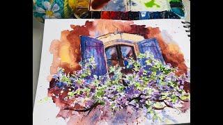 Watercolor Tip: How to Paint Window with Wisteria Webinar