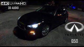 2021 Infiniti Q50 3.0t LUXE | 4K 60FPS | POV Night Test Drive | Binaural Audio