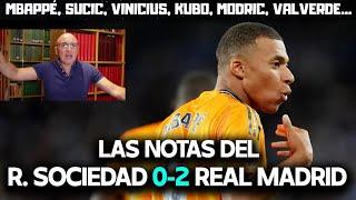 MBAPPÉ, VINICIUS, SUCIC, RODRYGO, MODRIC... LAS NOTAS DEL REAL SOCIEDAD 0-2 REAL MADRID. HAY DE TODO