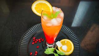 How To Make Sunrise Mocktail Using Homemade Grenadine Syrup | Amirtha Food