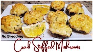 CRAB STUFFED MUSHROOMS - No Breading!!