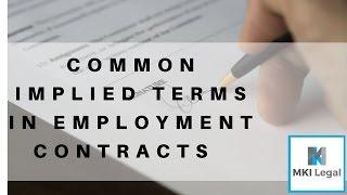 Common implied terms in employment contracts