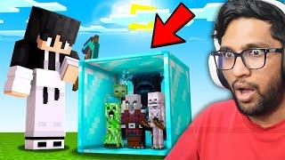 Beating Minecraft BUT BREAKING BLOCKS SPAWNS MOBS !