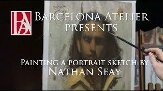 Nathan Seay oil portrait sketch DEMO