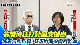 【#原音重現】翁曉玲狂打聽國安機密！徐斯儉無奈：我們沒辦法講 翁曉玲狂喊：開秘密會議 網友看完質詢狂轟：又想對國安機密幹嘛｜三立新聞網 SETN.com