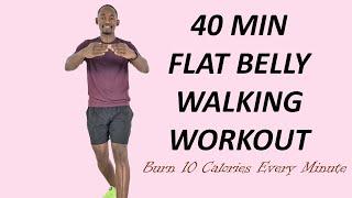 40 Minute FLAT BELLY Walking In Place Workout400 Calories