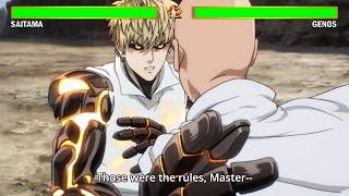 Saitama VS Genos With Healthbars | One Punch Man