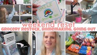 WEEKEND RESET / GROCERY RESTOCK - ALDI + WALMART+ SAMS  / HOMEMAKING MOTIVATION / BIRTHDAY FUN