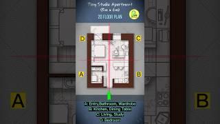 Micro Studio Home | Minimalist Tiny Apartment | 5mx6m, 2D/ 3D, #floorplan #housedesign #apartment