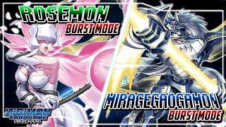 Digimon Card Game : (Green) Rosemon Burst Mode VS (Blue) MirageGaogamon Burst Mode [BT-13]