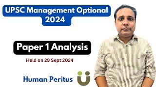 UPSC Management Optional 2024 Paper Analysis - Paper 1