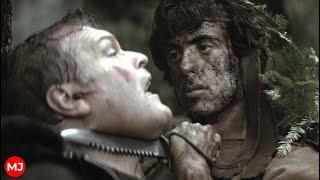 Rambo hunts on cops in the forest scene - Rambo: First blood, FullHD