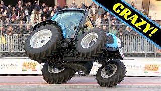 Landini Tractor Stunt Show - CRAZY 2 Wheels Driving, tricks & Actions! - Motor Show Bologna 2017