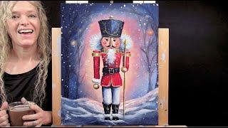 NUTCRACKER Learn How to Draw and Paint with Acrylics-Fun Easy Beginner Paint & Sip at Home Tutorial