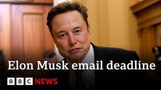 Federal workers left confused as deadline expires to reply to Elon Musk email | BBC News