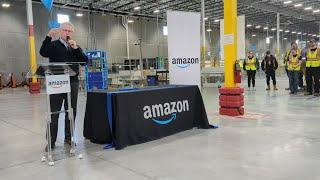 Amazon distribution center ribbon cutting