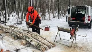 Stihl hoitaa pölkytyksen ja Timcolla klapeiksi