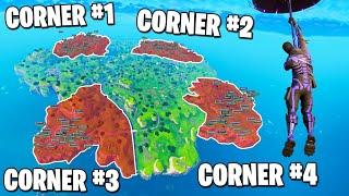 I Got 25 SQUADS to do the 4 CORNERS Challenge in OG Fortnite!