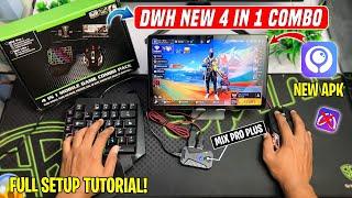 2024 New Converter DWH 4 in 1 mobile combo pack Unboxing & Complete Tutorial| play free fire ️⌨️