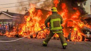 LAFD Engine 64: Large Homeless Encampment/Van Fire