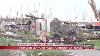 Elkhorn residents react after having homes flattened in tornado