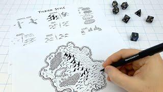 How to Draw Mountains, Forests, Swamps and Cities for a Fantasy World Map!