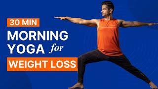 30 min Morning Yoga for Weight Loss | Surya Namaskar Yoga | @YogawithNaveen