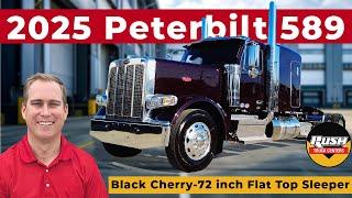 AVAILABLE NOW – Black Cherry 2025 Peterbilt 589 with 72 inch Flat Top Sleeper