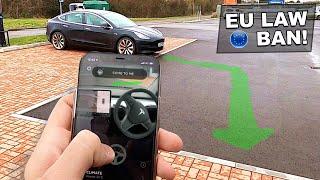 Smart Summon isn't smart in the UK... I was shocked! | Tesla Model 3 V10.2 Update 2019