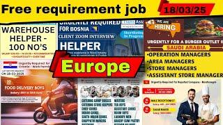 Offshore job || FREE REQUIREMENT JOB || EUROPE  & GULF COUNTY JOB'S