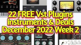 22 Best New FREE VST Plugins, Vst Instruments, Sample Packs & Holiday Deals - December 2022 Week 2