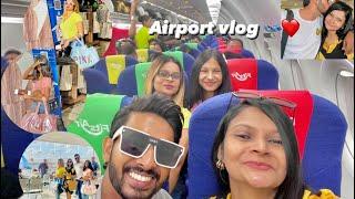 Let's go to another country with the FAM     (Part 1) of our airport vlog  ️ අපි ඩුබායි ගියා  ️