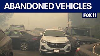 Palisades Fire: Drivers abandon their cars in California fires