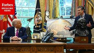 Pete Hegseth Promotes 'Golden Dome' During Oval Office Reveal With Trump