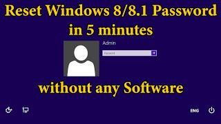 How to Reset Windows 8/8.1 Password without any Software and Data loss