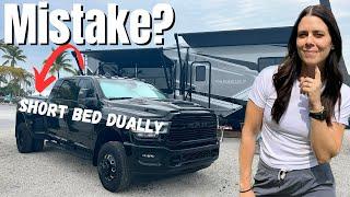 Short bed HD Truck? Why a RAM 3500 Mega Cab Dually for Towing our 5th Wheel RV (and 2 problems)