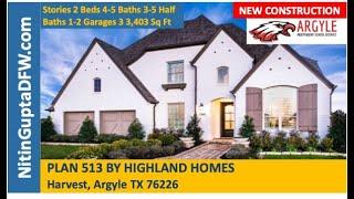 513 Plan By Highland Homes in Harvest in Argyle, TX Video Tour