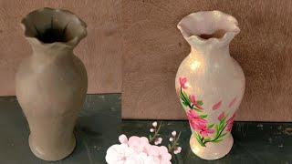 process of  clay flower vase making //Art of the clay