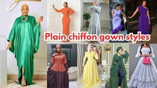 Plain Chiffon Gown Styles | Elegant and Timeless Fashion Ideas