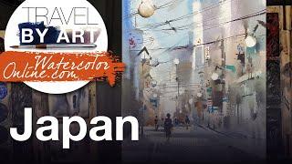 #245 Travel by art, Ep. 101: Street in Japan (Watercolor Cityscape Demo)