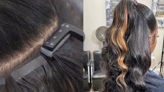 How to Install Tape-In Extensions/Half Up-Half Down Tutorial