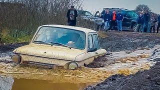 Слабонервным не смотреть! Мужик на ЗАПОРОЖЦЕ УДИВИЛ внедорожники на бездорожье!