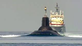 Atomic submarine Dmitry Donskoy in the Baltic sea