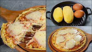 I MAKE A DELICIOUS PIZZA WITH POTATOES | CHEESY POTATO PIZZA | EASY POTATO PAN PIZZA RECIPE