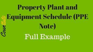 Property Plant and Equipment Schedule (PPE Note) FULL EXAMPLE