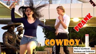 #cowboy_prank. Incredible reactions. Try not to laugh. lelucon statue prank. luco patung.