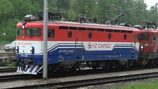 Croatian Cargo freight open wagons train, Locomotives: Asea Rb1 029-4 & PP 304, Fužine 30.5.2022